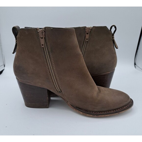 Blondo Nivada Waterproof Taupe Leather Ankle Boots Zipper Size Women's 6.5 - Picture 7 of 11